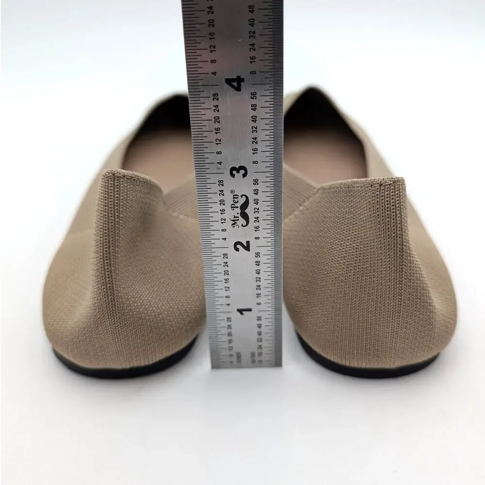 Mia Kerri Pointed Toe Ballet Flat Shoes Women's Dark Sand Size US9.5M EU40